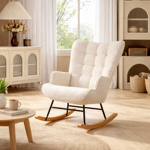 Luna Teddy Schommelstoel – Wit