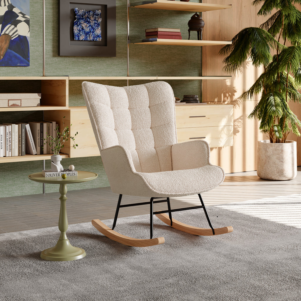 Luna Teddy Schommelstoel – Wit